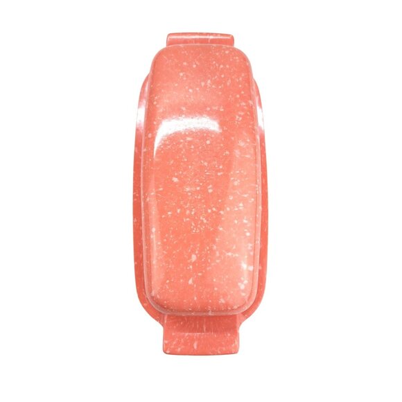 Vintage Allegro Melmac Butter Dish Joan Luntz Speckled Salmon Coral 1950s MCM - Picture 3 of 9